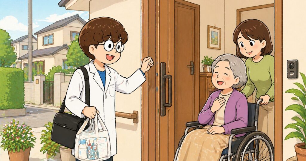 在宅薬剤師の1日 再現イラスト