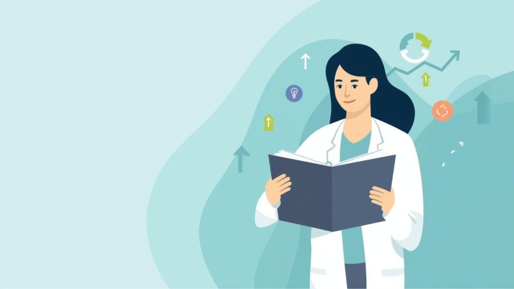 日々成長していく在宅薬剤師をイメージしたイラスト