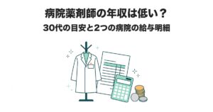 病院薬剤師の年収は低い？ 30代の目安と2つの病院の給与明細
